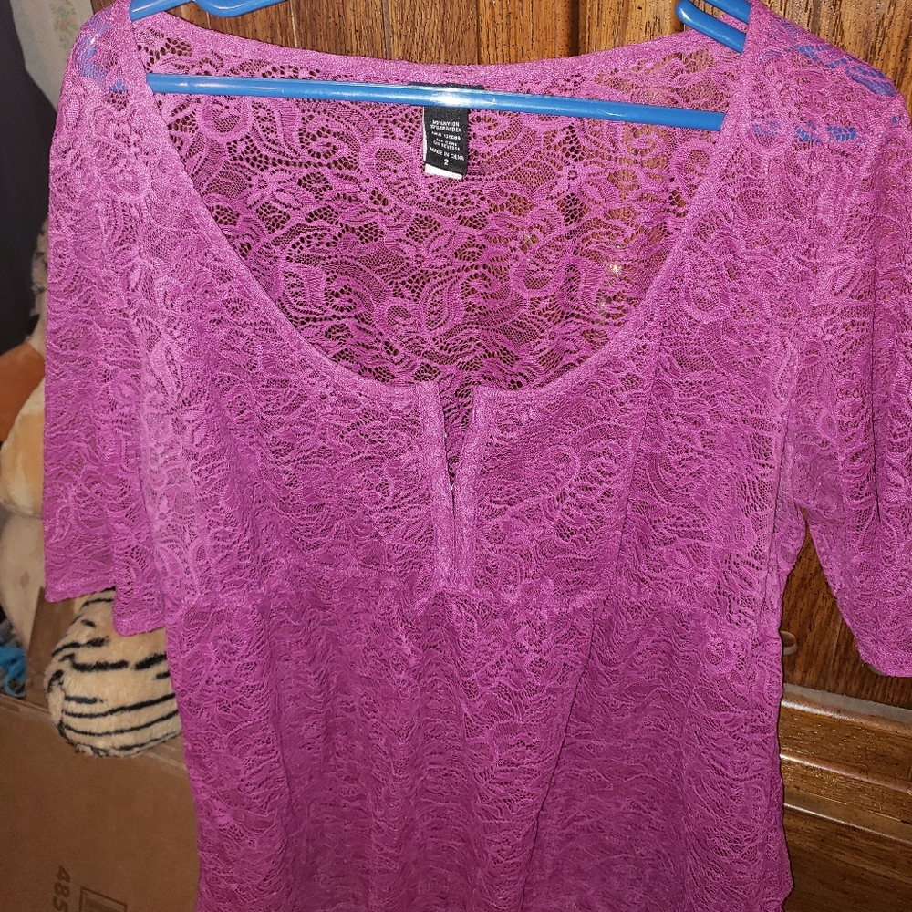 Torrid sexy lace purplish top size 2